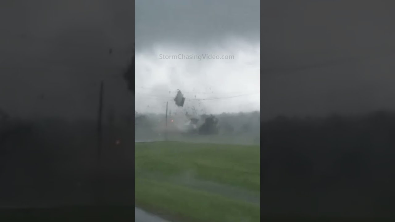 March Tornado Hits a House and Powerlines! #Shorts