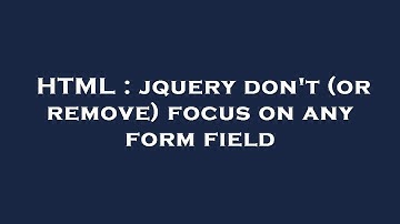 HTML : jquery don