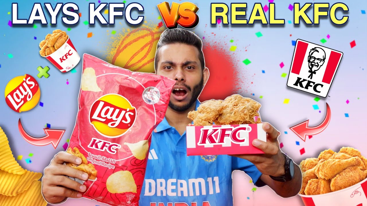 Lays KFC Chips vs Real KFC Chicken NomBom KFC India Food