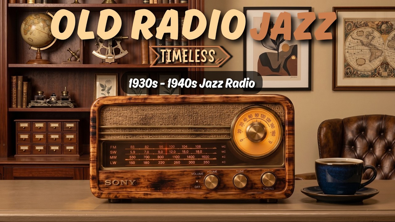 Old Radio Jazz 📻 Timeless 1930s 1940s Vintage Swing Jazz– Relaxing Background Music for Work & Study