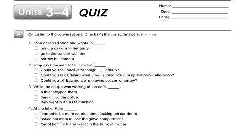 Units 3–4 QUIZ Listening (Interchange 4th Ed level 3) 4K