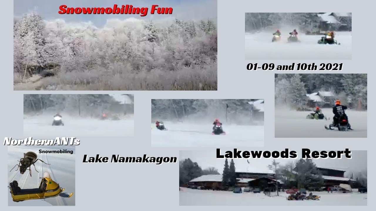 Snowmobiling on Lake Namakagon, Lakewoods Resort Cable Wisconsin. Trail