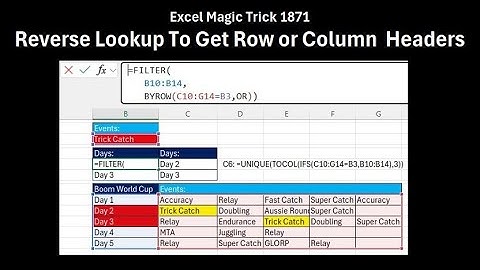 BYROW, BYCOL, TOROW, TOCOL, FILTER, IFS & OR Eta Functions Do Lookup Magic. Re-do EMT 1426. EMT 1871