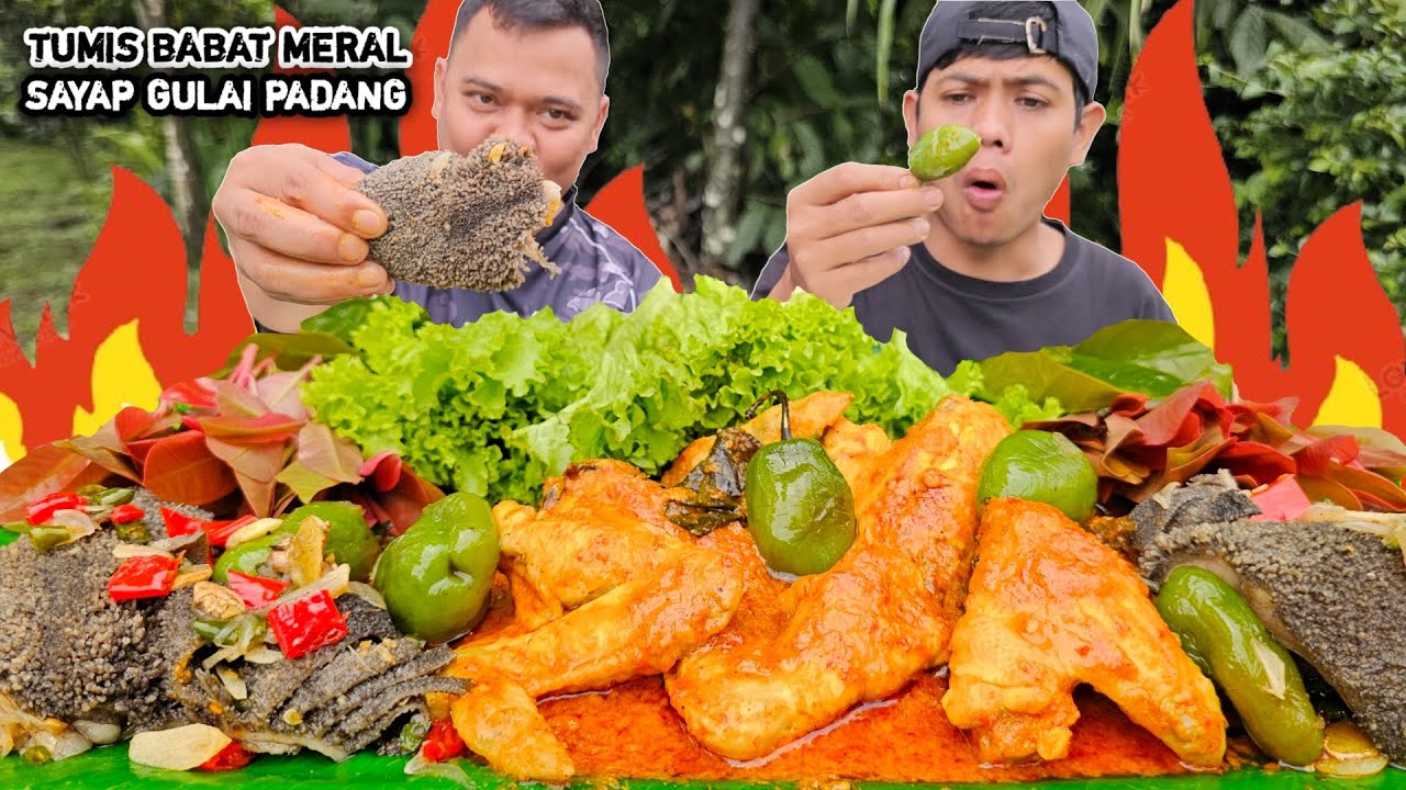 SEPERTI KARET BAN ! MAKAN TUMIS BABAT ALOT + SAYAP GULAI PADANG + LALAPAN MENTAH