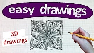 easy drawings flower 3d beginners draw drawing