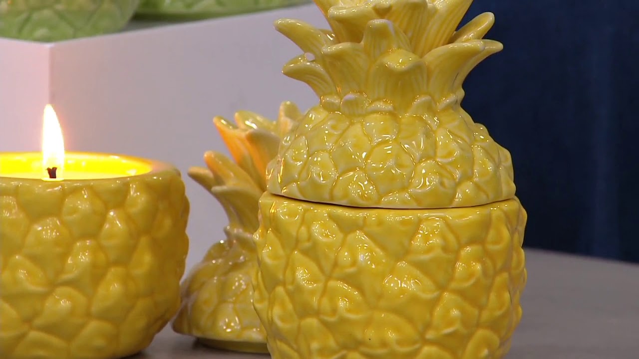 HomeWorx by Harry Slatkin Set of (2) 4oz. Pineapple Candles on QVC