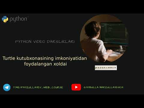 Pythonda Turtle kutubxonasi bilan ishlash. Working with the Turtle Library in Python.