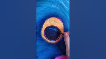 Painting a blue parrot 🤩 #animalart #arttutorial #shorts #colorful