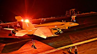 INCREDIBLE NIGHTTIME FOOTAGE! USS Nimitz (CVN 68) Flight Operations | U.S. Central Command 2025