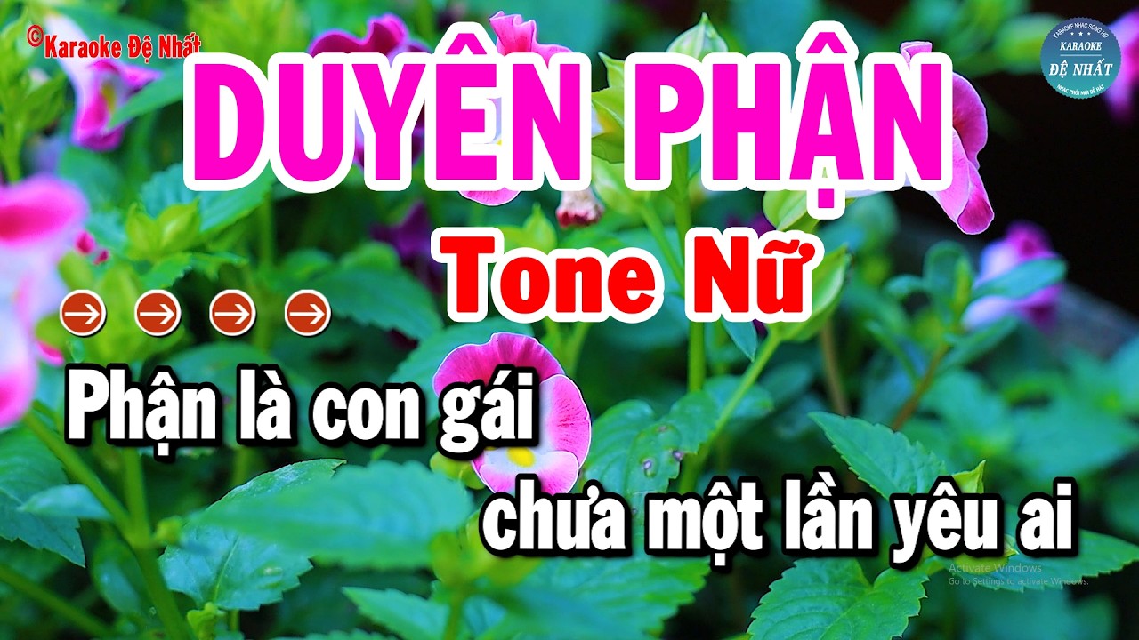 Karaoke Duyên Phận Tone Nữ Nhạc Sống Beat Trữ Tình Hay Nhất | Karaoke Đệ Nhất
