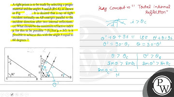 20. A right prism is to be made by selecting a proper material and the angles \( A \) and \( B(B...