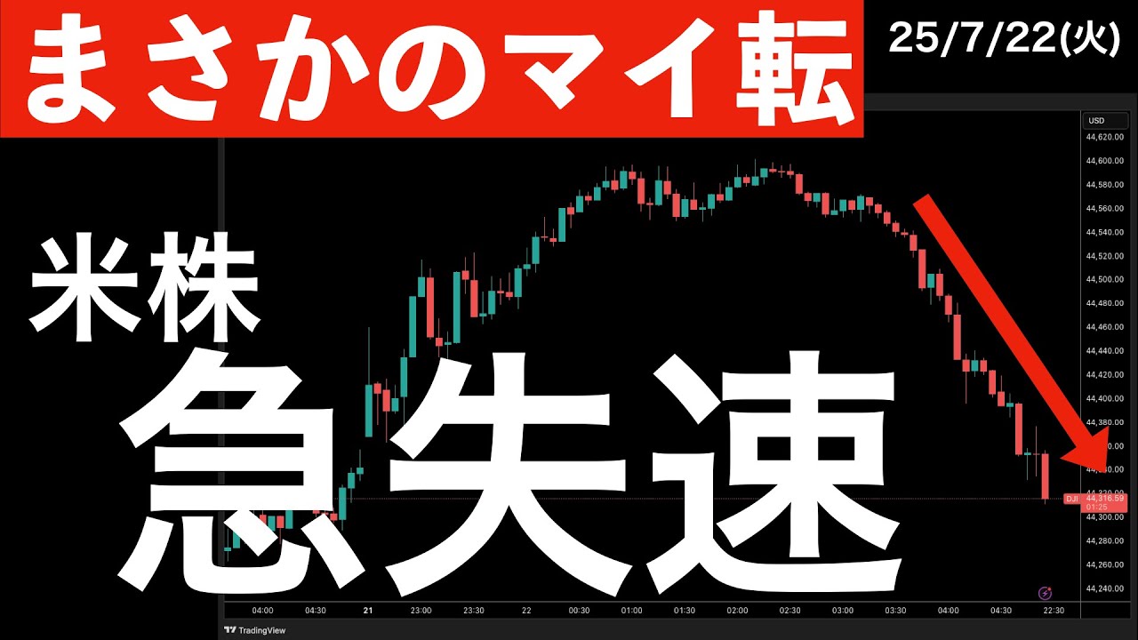まさかのマイ転】米株が引けにかけて急失速！まだ拭いきれぬ不安 - YouTube