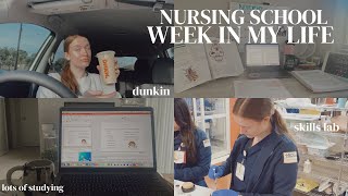 WEEK IN THE LIFE OF A NURSING STUDENT//starting medsurg, skills lab, & studying #nursingstudent 🩺🏥✨