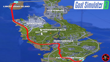 Driving Across the Map of Goat Simulator 3 as Fast as I can
