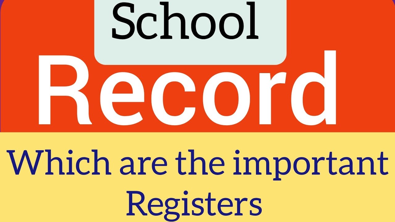 School Record سکول ریکارڈ Types of Registers at Educational Institutions