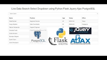 Live Data Search Select Dropdown using Python Flask Jquery Ajax PostgreSQL