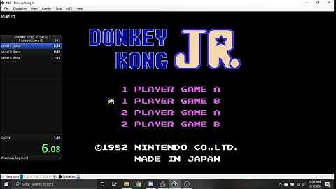 Donkey Kong Jr. (NES) 1 Loop Game B 1:47 PB