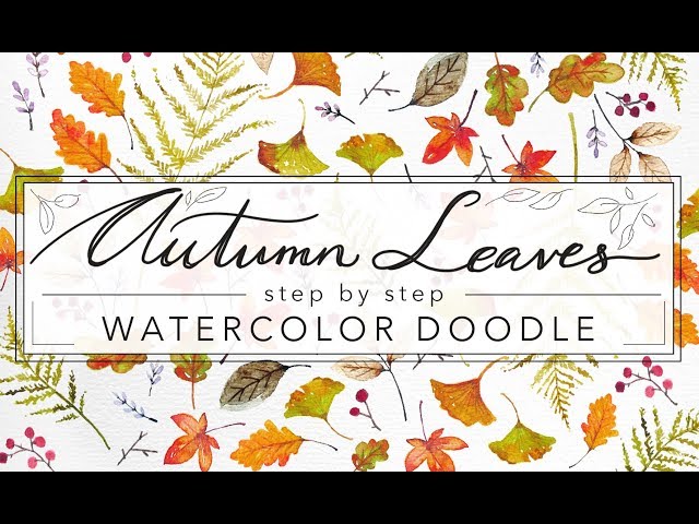 Autumn Leaves Collection: Doodle in Watercolor