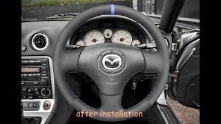 MEWANT---for Mazda MX-5 MX5 Miata NB 1998-2005 Car Steering Wheel Cover Installations