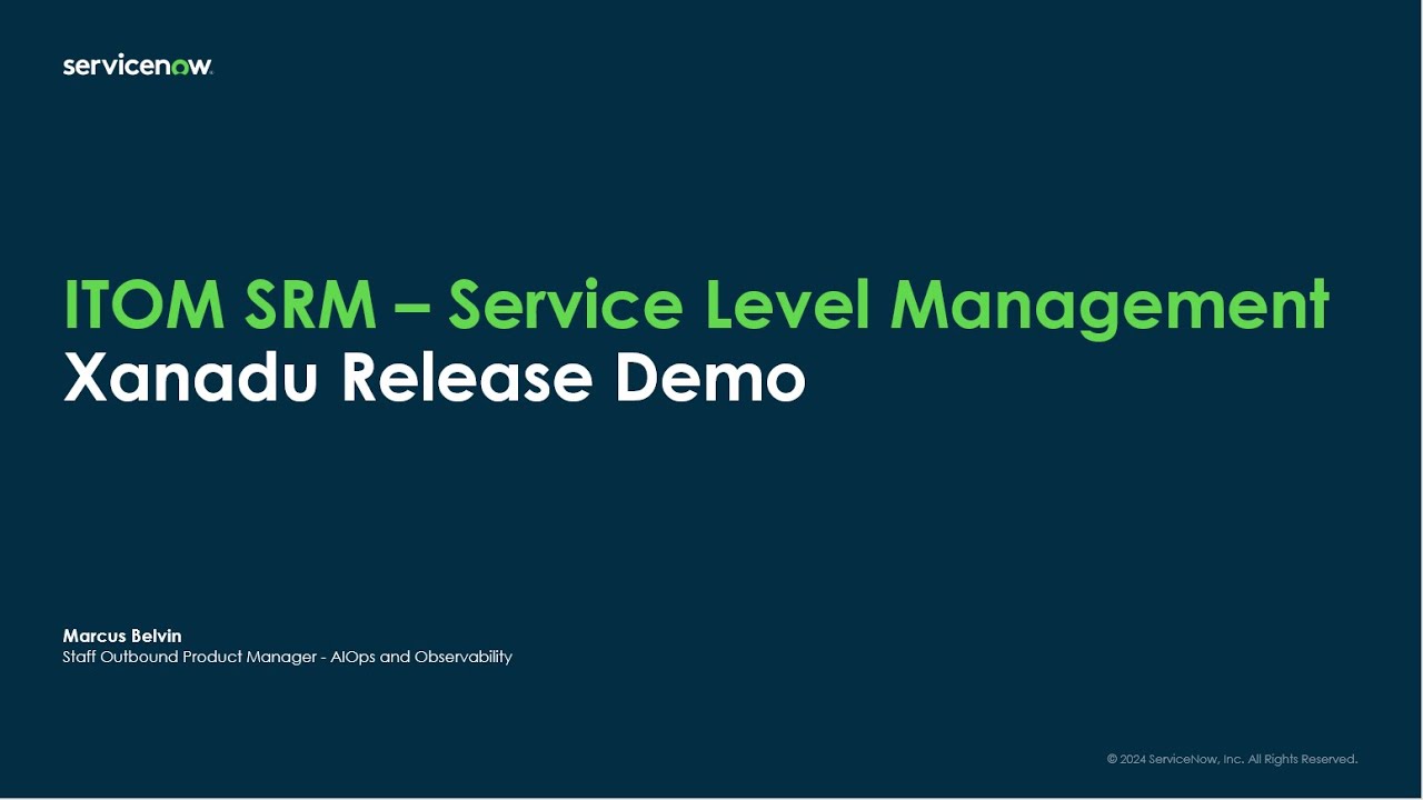 Demo - Service Reliability Management - Service Level Management - YouTube