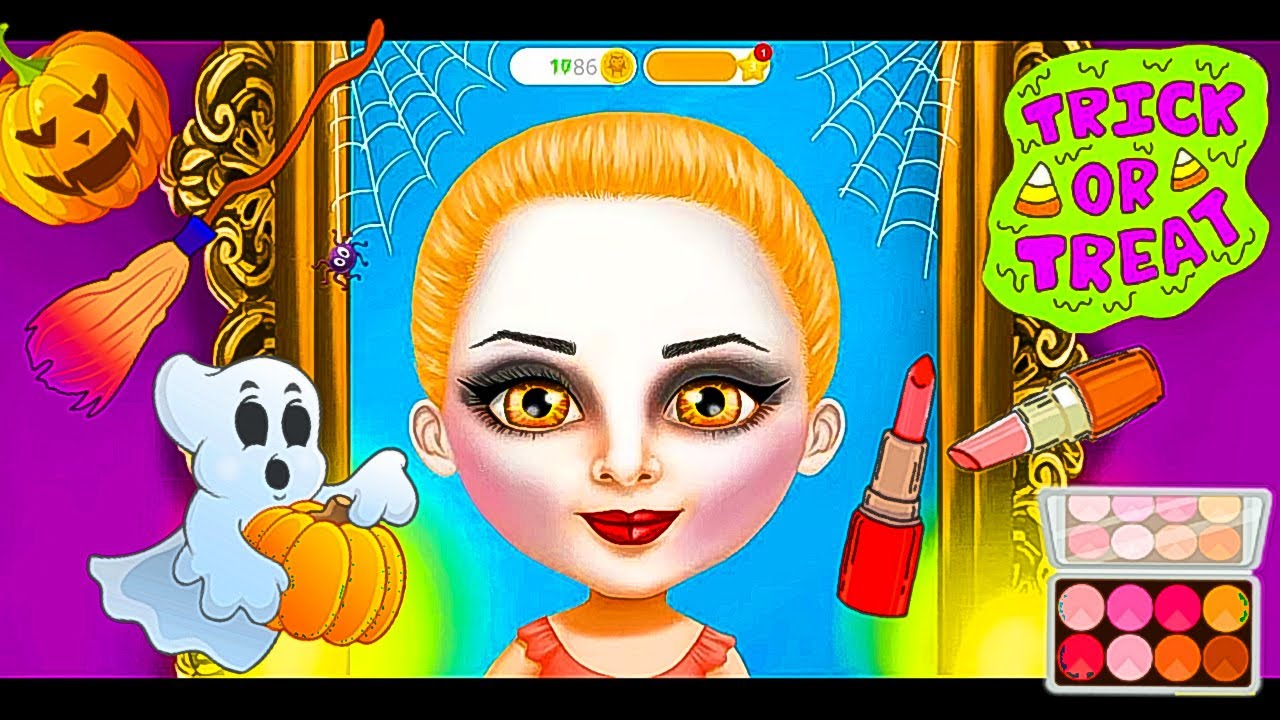 Sweet Baby Girl Halloween Makeup Dress Up Spooky Horror Makeover ...
