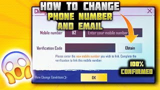 Change Your Phone Number And  Email in PUBG Mobile | How to unlink and Change Email/ Phone number