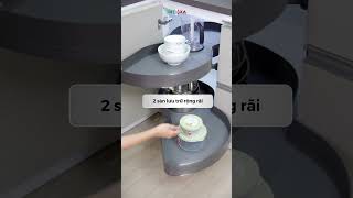 Mâm Xoay Lá Nhôm Carbon INOXA – Giải Pháp Góc Tủ Bếp Thông Minh #shorts