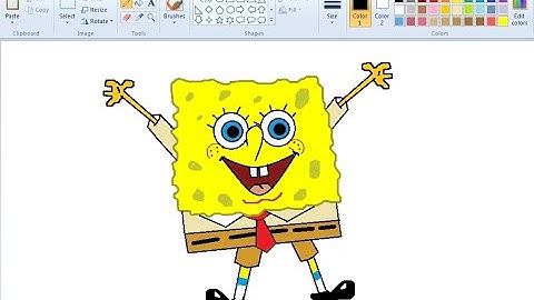 How to draw Sponge Bob in ms Paint