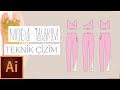 Moda Tasarım | Adobe Illustrator ile Moda Teknik Çizim | Koleksiyon Tasarımı