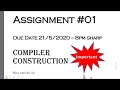 Assignment # 01 Compiler Construction