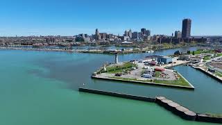 The Waterfront of Buffalo N.Y. from the Air - Drone Video