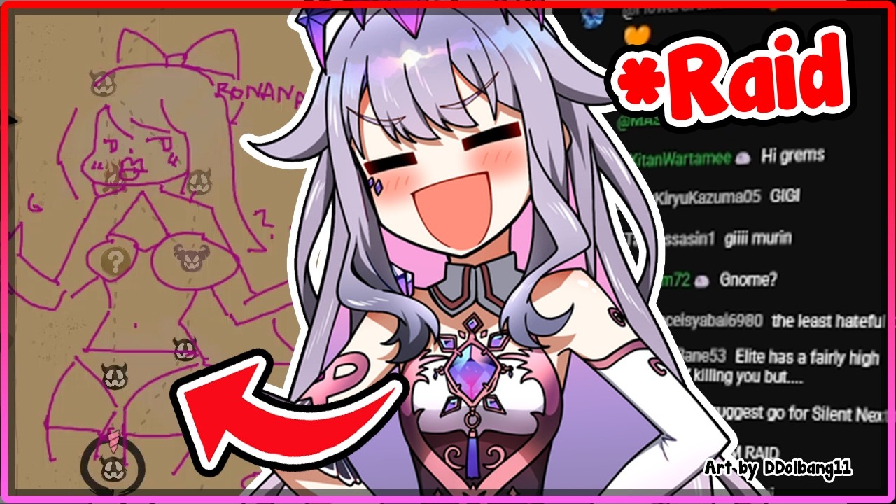 [ENG SUB/Hololive] Biboo got raided while drawing something "naughty" live on stream