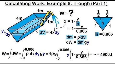 Calculus 2: Applications - Calculating Work (9 of 16) Calculating Work Example 8: Trough (Part 1)