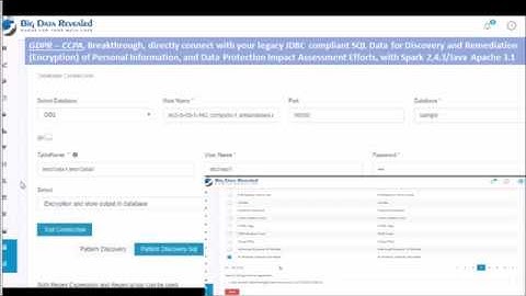 Video of BigDataRevealed’s Technological Breakthrough using New Spark with JDBC to Discover, Encrypt