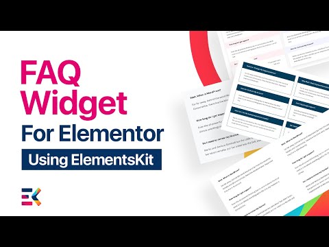FAQ Widget For Elementor Using Elementskit | Elementskit | All in one addon for Elementor
