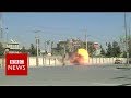 Afghan forces blast tv station wall as they target militants  bbc news