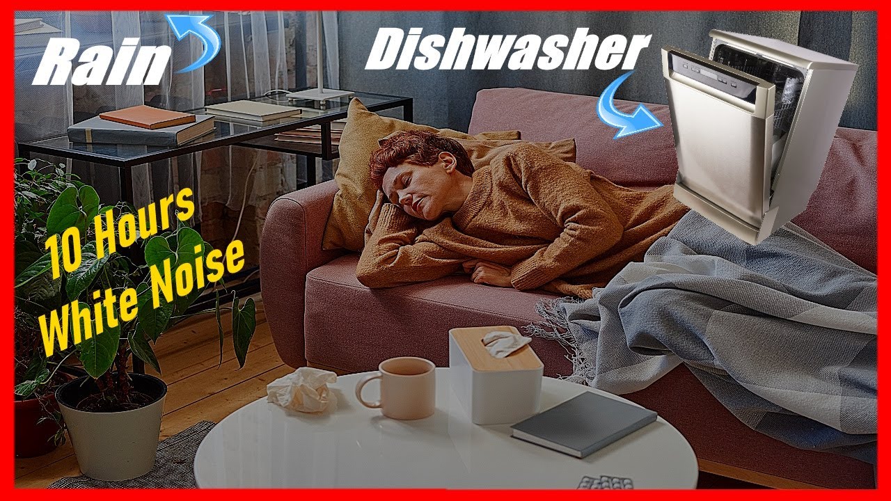 Dishwasher Sound and Rain on Window Glass, 10 Hours White Noise, Sleep