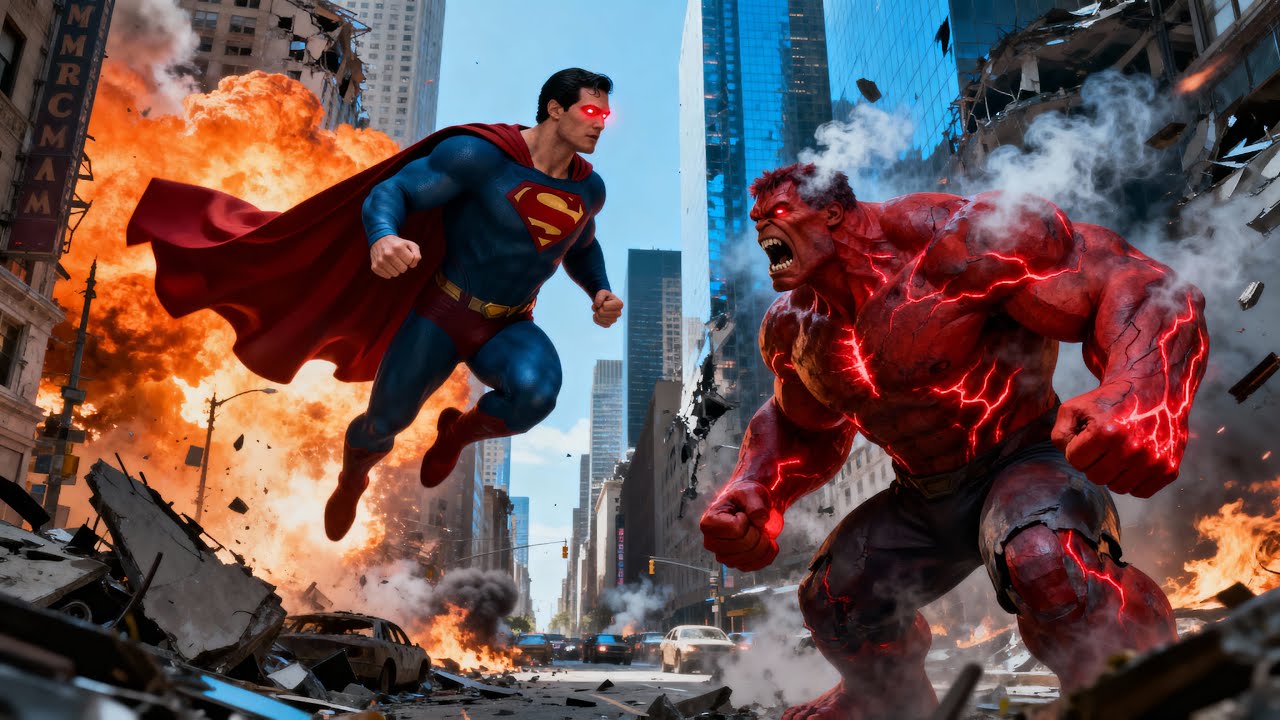 Superman vs Red Hulk 🔥 Epic Final Battle | Ultra Realistic Cinematic ...