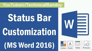 Status Bar Customization in MS Word || Microsoft Word 2016 [Hindi/Urdu] screenshot 2