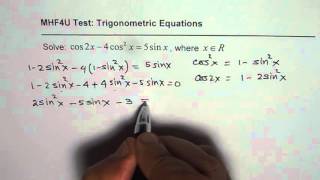 Trigonometric Quadratic Equation with Cos and Sine MHF4U Test