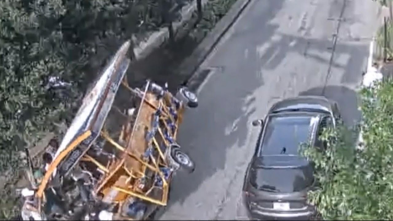 The Terrifying Moment Pedal Pub Flipped Over