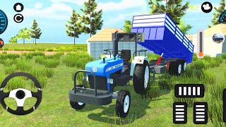 🚜 Blue Tractor With Tipping Trolley | Realistic Farming Simulator Gameplay 🔥 screenshot 5