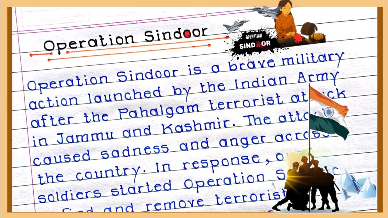 Operation Sindoor Paragraph|| write about operation sindoor|| what is operation sindoor||