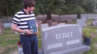 John Lisy at Dr Bob's gravesite.