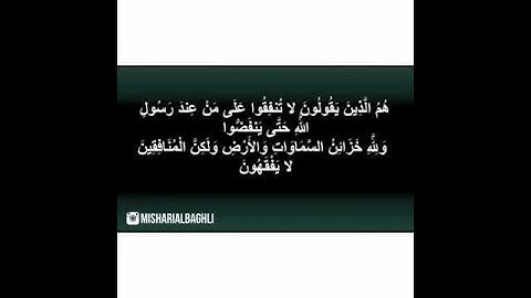مشاري البغلي : ولله خزائن السماوات والارض ... سورة المنافقين