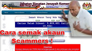 Cara Semak No Akaun Scammer ( Check nombor telefon pun boleh)