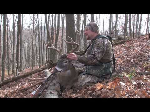 Ohio bow hunt double crab claw buck 2010 taken over Flambeau decoy