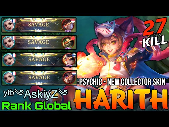 4x SAVAGE! Psychic Harith New COLLECTOR Skin - Top 3 Global Harith by ʸᵗᵇ༄AskiyZ༄ - Mobile Legends class=