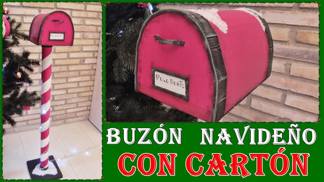 COMO HACER UN BUZÓN NAVIDEÑO RECICLANDO CARTON DE PIZZA 