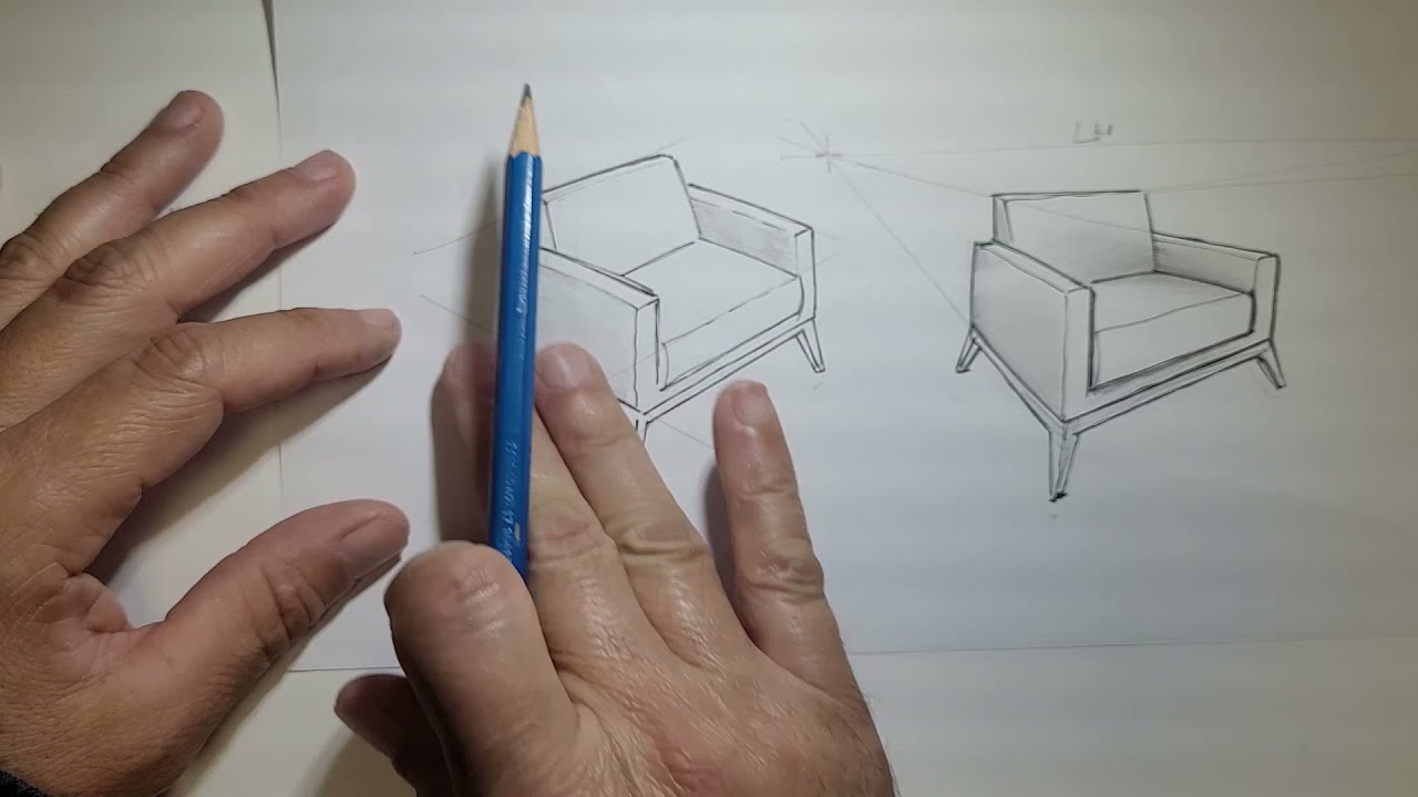 Croqui a mão livre #2 - Diferenças entre Projeção Paralela e Cônica